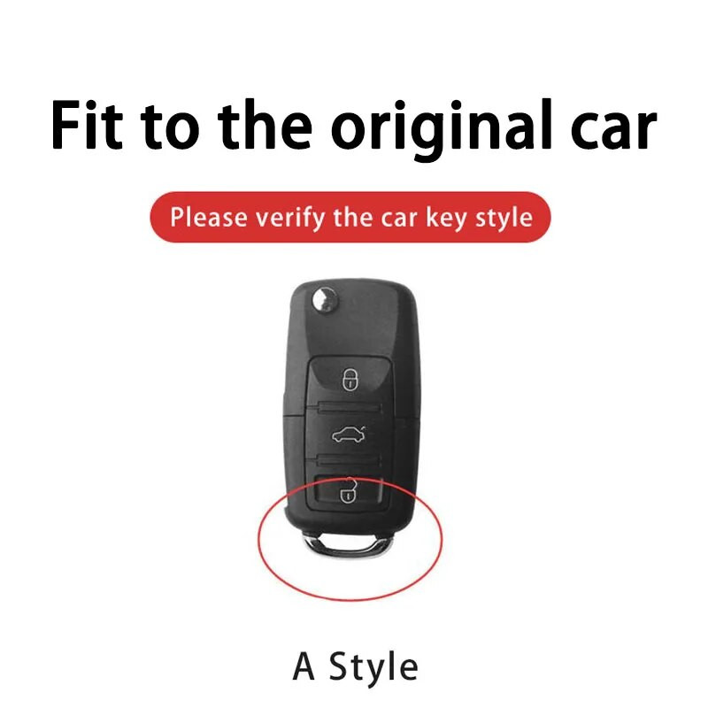 Ματ αναδιπλούμενη θήκη κλειδιού αυτοκινήτου από ανθρακονήματα για VW Volkwagen Polo Bora Tiguan Passat Golf 6 Lavida Scirocco με 3 κουμπιά