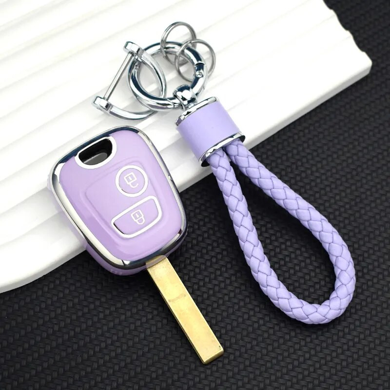 TPU automobilio nuotolinio raktų dėklo dangtelio dangtelis Fob raktų pakabukas, skirtas Peugeot 107 206 207 307, skirtas Citroen C1 C2 C3 C4, skirtas Toyota Aygo