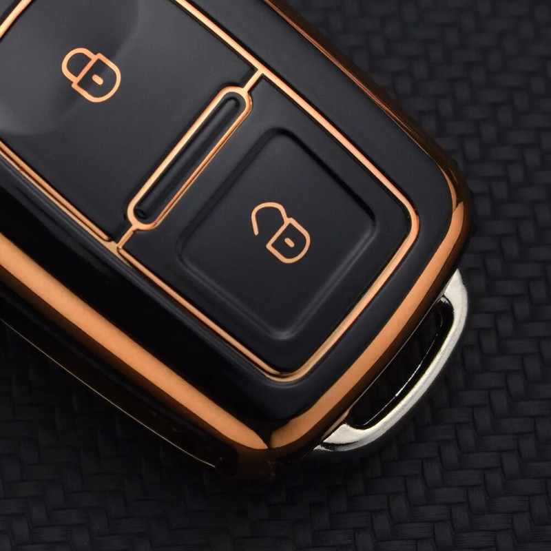 Za VW Volkswagen MK4 Bora Golf 4 5 6 Jetta Passat Polo Bora Touran Škoda Sjedalo TPU 2 gumba TPU kućište za ključeve automobila Poklopac Shell Fob