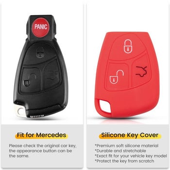 KEYYOU Για Mercedes-Benz CL55 CL600 CL65 C230 C240 C280 C320 Προστατευτικό κάλυμμα κλειδιού σιλικόνης 3 κουμπιών