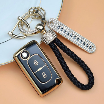 Κάλυμμα θήκης κλειδιού 2 3 κουμπιών για Peugeot Partner Tepee 207 307 308 407 για Citroen C-Crosser C3 C4 Picasso Berlingo Case Keychain
