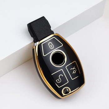Κάλυμμα θήκης κλειδιού αυτοκινήτου με 2/3 κουμπιά για Mercedes Benz ABRG Class GLK GLA GLC GLR W204 W210 W176 W202 W463 Μαλακό TPU