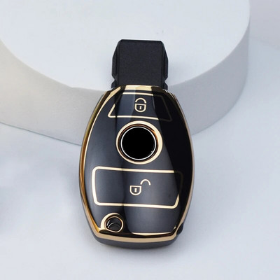 2/3 mygtukų automobilio nuotolinio valdymo pulto rakto dėklo dangtelis, skirtas Mercedes Benz ABRG klasės GLK GLA GLC GLR W204 W210 W176 W202 W463 minkštas TPU