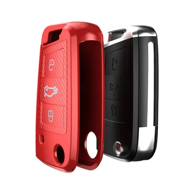 Volkswagen VW Polo Golf 7 MK7 Tiguan passat-hoz Skoda Octavia Kodiaq Karoq-hoz Seat Ateca Leon Autókulcstartóhoz Cover Shell táska