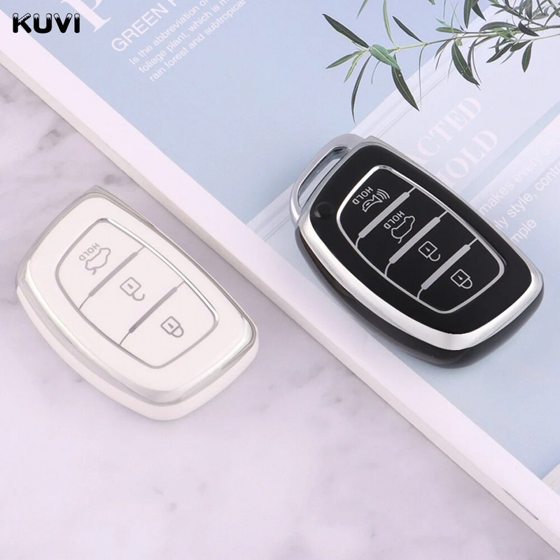 3 4 mygtukų NAUJAS TPU automobilio išmaniojo rakto dėklo dangtelis, skirtas Hyundai Tucson Santa Fe Rena Sonata Elantra Creta Ix35 Ix45 I10 I30 I40 raktų pakabukas