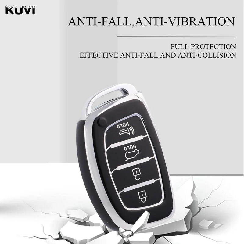 3 4 mygtukų NAUJAS TPU automobilio išmaniojo rakto dėklo dangtelis, skirtas Hyundai Tucson Santa Fe Rena Sonata Elantra Creta Ix35 Ix45 I10 I30 I40 raktų pakabukas