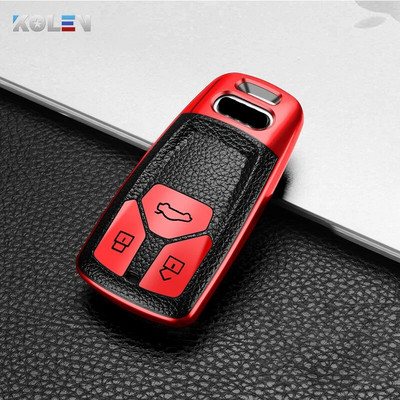 Δερμάτινο + TPU Κάλυμμα θήκης κλειδιού τηλεχειριστηρίου αυτοκινήτου για Audi A4 B9 A5 A6L A6 S4 S5 S7 8W Q7 4M Q5 TT TTS RS Coupe Styling Αξεσουάρ