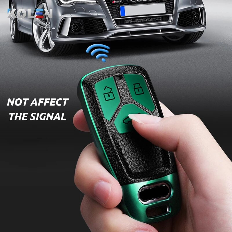 Δερμάτινο + TPU Κάλυμμα θήκης κλειδιού τηλεχειριστηρίου αυτοκινήτου για Audi A4 B9 A5 A6L A6 S4 S5 S7 8W Q7 4M Q5 TT TTS RS Coupe Styling Αξεσουάρ