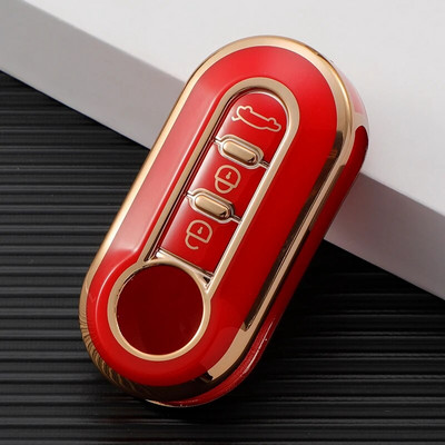 3 nuppu Fiat 500 Ducato Panda Punto Gold TPU auto klapiga kokkupandav võtmeümbrise kate puldi võtmehoidja Protecor võtmehoidja jaoks