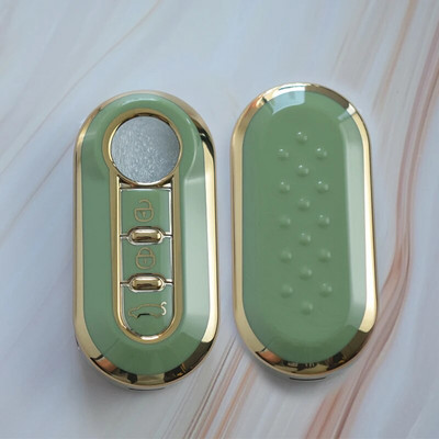 3 nuppu Fiat 500 Ducato Panda Punto Gold TPU auto klapiga kokkupandav võtmeümbrise kate puldi võtmehoidja Protecor võtmehoidja jaoks