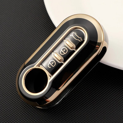 3 nuppu Fiat 500 Ducato Panda Punto Gold TPU auto klapiga kokkupandav võtmeümbrise kate puldi võtmehoidja Protecor võtmehoidja jaoks