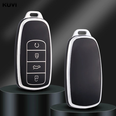 TPU Silver Edge Car Smart 4Button Key Case Cover за Chery Tiggo 8 Pro Tiggo 8plus New 5 plus 7pro Shell Bag Ключодържател Протектор