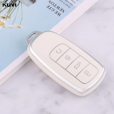 Κάλυμμα θήκης κλειδιού TPU Silver Edge Car Smart με 4 κουμπιά για Chery Tiggo 8 Pro Tiggo 8plus New 5 plus 7pro προστατευτικό μπρελόκ για τσάντα Shell