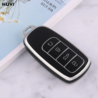 Κάλυμμα θήκης κλειδιού TPU Silver Edge Car Smart με 4 κουμπιά για Chery Tiggo 8 Pro Tiggo 8plus New 5 plus 7pro προστατευτικό μπρελόκ για τσάντα Shell