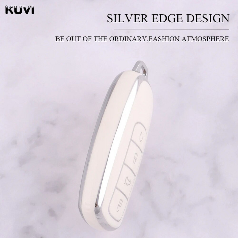 Κάλυμμα θήκης κλειδιού TPU Silver Edge Car Smart με 4 κουμπιά για Chery Tiggo 8 Pro Tiggo 8plus New 5 plus 7pro προστατευτικό μπρελόκ για τσάντα Shell