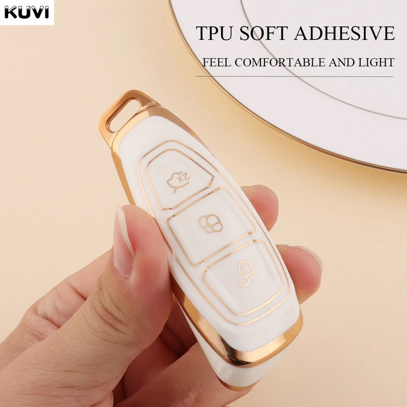 NOU TPU pentru chei de la distanță de mașină Husa Shell Cover Fob pentru Ford Focus 3 4 ST Mondeo MK3 MK4 Fiesta Fusion Kuga 2013 2014 2015 2017 2018