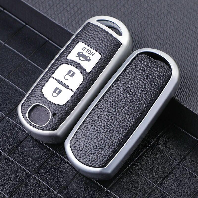 Nahk+TPU kõikehõlmav auto kaugjuhtimispuldi võtmekaane ümbris Mazdale 2 3 5 6 CX-3 CX-5 CX-7 CX-9 CX8 Speed Miata MX5 2016 2017 2018