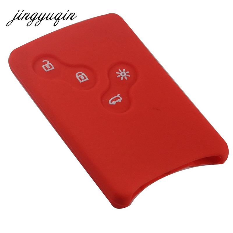 jingyuqin 4 nupuga autovõtme silikoonkatte kaitsehoidja Renault Clio Logan Megane 2 3 Koleos Scenic Card võtmehoidja ümbrisele