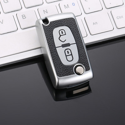 TPU ādas 2/3 pogu automašīnas tālvadības atslēgu korpusa vāciņš priekš Citroen C2 C3 C4 C5 C6 C8 priekš Peugeot 107 207 307 307S 308 407 607
