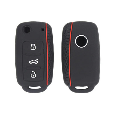 Automašīnas atslēgas maciņš VW Golf Jetta POLO priekš Skoda Yeti Superb Rapid Octavia priekš SEAT Leon Ibiza 3 pogu silikona atslēgas futrālis