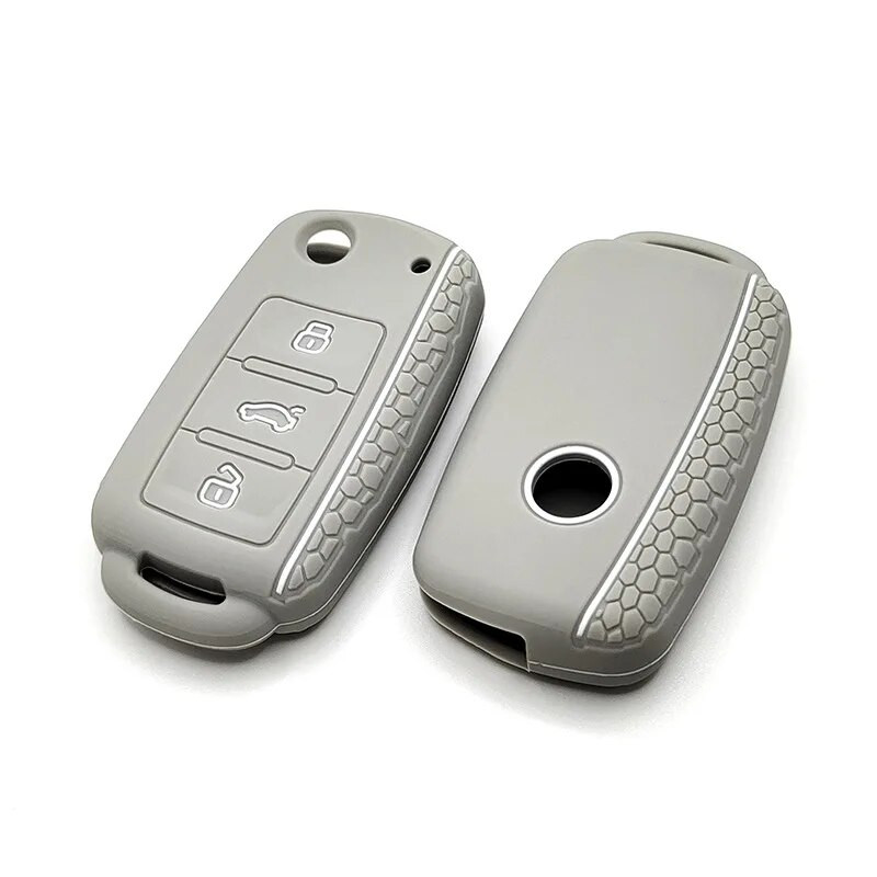 Husă pentru chei de mașină pentru VW Golf Jetta POLO pentru Skoda Yeti Superb Rapid Octavia pentru SEAT Leon Ibiza Husă pentru chei din silicon cu 3 butoane