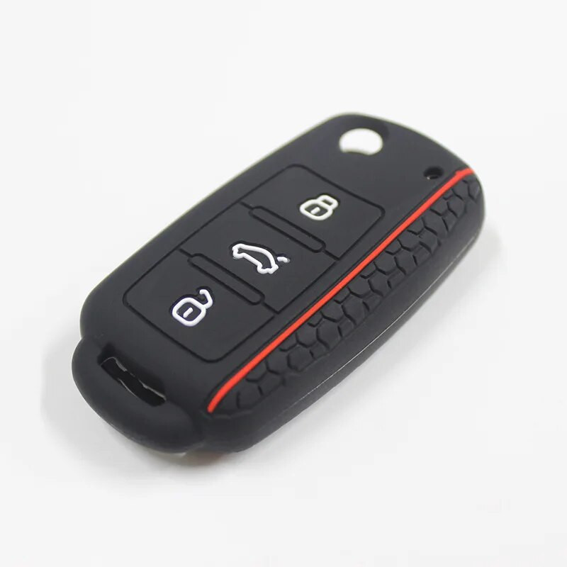 Husă pentru chei de mașină pentru VW Golf Jetta POLO pentru Skoda Yeti Superb Rapid Octavia pentru SEAT Leon Ibiza Husă pentru chei din silicon cu 3 butoane