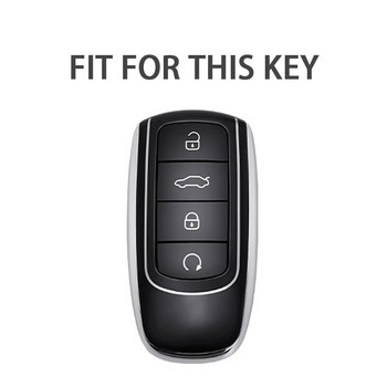 4 бутона TPU + кожен калъф за ключове за кола за Chery Tiggo 8 PLUS 8 Pro 7 Pro Arrizo 5 PLUS 2021 Чанта за държач за кола Стилизиращи аксесоари