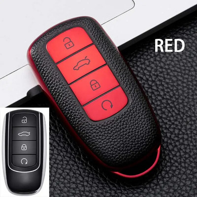 4 pogu TPU+ādas automašīnas atslēgas vāciņš priekš Chery Tiggo 8 PLUS 8 Pro 7 Pro Arrizo 5 PLUS 2021 automašīnas turētāja somas veidošanas piederumi