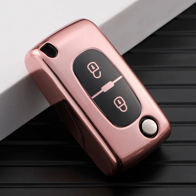 Peugeot 107 207 307 308 407 607 206 4007 3008 5008 Citroen C2 C3 C4 C5 C6 C8 2/3 pogas TPU automašīnas tālvadības atslēgas korpusa vāciņš