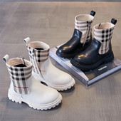 Cizme pentru copii 2023 Toamna/Iarna Pantofi Britanici Gril Cizme clasice Pantofi pentru copii Moda Cizme pentru fete Tendință Cizme pentru băiat mari Botine