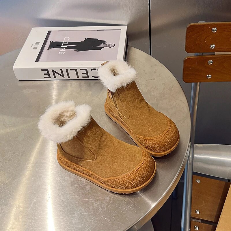 Laste soojad saapad sügis/talv uus mood Keskmise suurusega poistele Tüdrukute pehmed soojad puuvillased saapad Lumesaapad