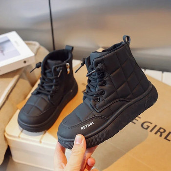 2023 Νέες αντιολισθητικές μπότες για κορίτσια Drop Shipping Ευέλικτα μαλακά χαριτωμένα παιδικά δερμάτινα μποτάκια για την άνοιξη και το φθινόπωρο Black Khaki PU
