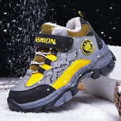 Pantofi de drumeție pentru copii, impermeabili, anti-alunecare, pantofi de zăpadă pentru băieți, pantofi de iarnă, calduri, plus blană, în aer liber, pantofi sport pentru alergare pentru copii.