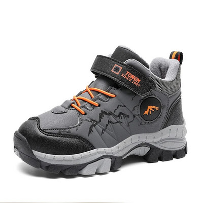Pantofi de drumeție pentru copii, impermeabili, anti-alunecare, pantofi de zăpadă pentru băieți, pantofi de iarnă, calduri, plus blană, în aer liber, pantofi sport pentru alergare pentru copii.