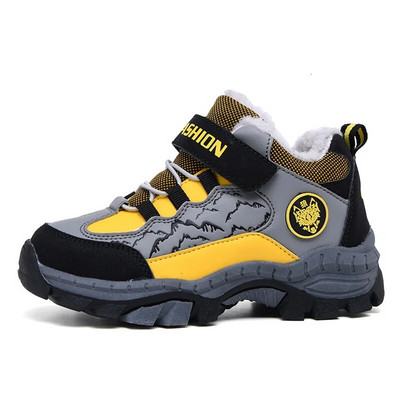 Pantofi de drumeție pentru copii, impermeabili, anti-alunecare, pantofi de zăpadă pentru băieți, pantofi de iarnă, calduri, plus blană, în aer liber, pantofi sport pentru alergare pentru copii.