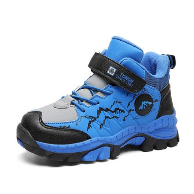 Pantofi de drumeție pentru copii, impermeabili, anti-alunecare, pantofi de zăpadă pentru băieți, pantofi de iarnă, calduri, plus blană, în aer liber, pantofi sport pentru alergare pentru copii.