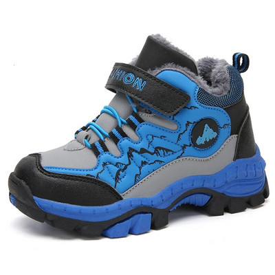 Pantofi de drumeție pentru copii, impermeabili, anti-alunecare, pantofi de zăpadă pentru băieți, pantofi de iarnă, calduri, plus blană, în aer liber, pantofi sport pentru alergare pentru copii.