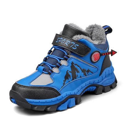 Pantofi de drumeție pentru copii, impermeabili, anti-alunecare, pantofi de zăpadă pentru băieți, pantofi de iarnă, calduri, plus blană, în aer liber, pantofi sport pentru alergare pentru copii.