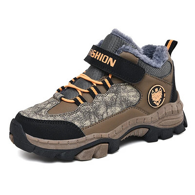 Pantofi de drumeție pentru copii, impermeabili, anti-alunecare, pantofi de zăpadă pentru băieți, pantofi de iarnă, calduri, plus blană, în aer liber, pantofi sport pentru alergare pentru copii.