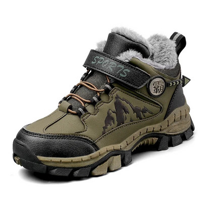Pantofi de drumeție pentru copii, impermeabili, anti-alunecare, pantofi de zăpadă pentru băieți, pantofi de iarnă, calduri, plus blană, în aer liber, pantofi sport pentru alergare pentru copii.