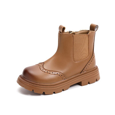 2023 m. rudens ir žiemos nauji mergaičių „Chelsea“ batai Britų stiliaus trumpi batai studentams, neslystantys medvilniniai, šilti vaikiški batai berniukams, paprasti