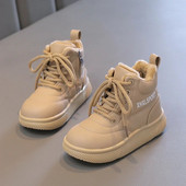 Tüdrukute saapad Pehme tallaga puuvillased kingad 2023. aasta sügis ja talv uued laste moekesed lühikesed saapad Pehmed laste nahast saapad poistele