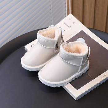 Зимни детски ботуши за сняг Момчета Момичета Меки топли къси ботуши Модни универсални удебелени плюшени малки детски памучни обувки Hook Loop