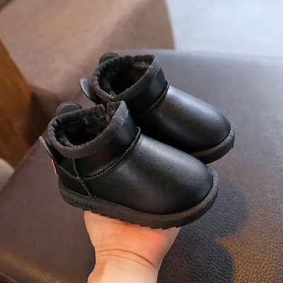 Iarnă Copii Cizme de zăpadă Băieți Fete Cizme scurte și calde Moale Versatile Îngroșate Pluș Copii Mici Pantofi din bumbac Bucla cu cârlig