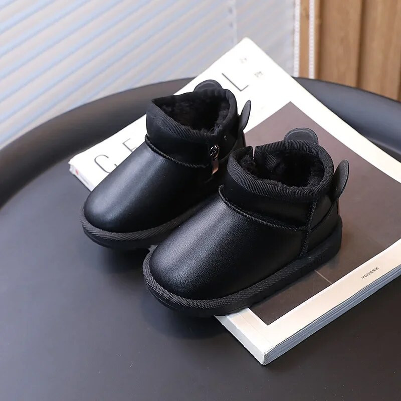 Talvised Lapsed Lumesaapad Poistele Tüdrukud Pehmed Soe Lühikesed Saapad Mood Mitmekülgsed Paksendatud Palus Väikesed Lapsed Puuvillased kingad Konksaas