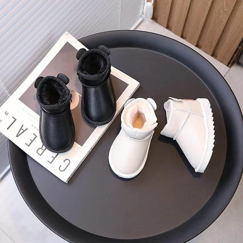 Talvised Lapsed Lumesaapad Poistele Tüdrukud Pehmed Soe Lühikesed Saapad Mood Mitmekülgsed Paksendatud Palus Väikesed Lapsed Puuvillased kingad Konksaas