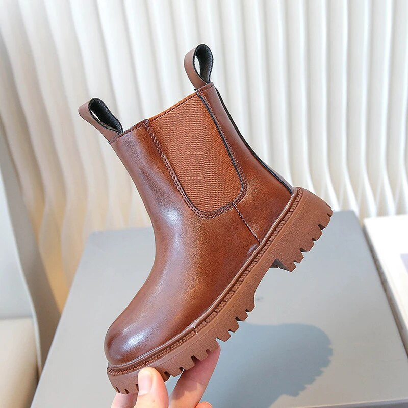 2023 Νέα χειμερινά παιδικά παπούτσια PU Δερμάτινα αδιάβροχα παλίρροια Παιδικά μποτάκια για το χιόνι Μάρκα κορίτσια αγόρια Μπότες από καουτσούκ Μόδα αθλητικά παπούτσια