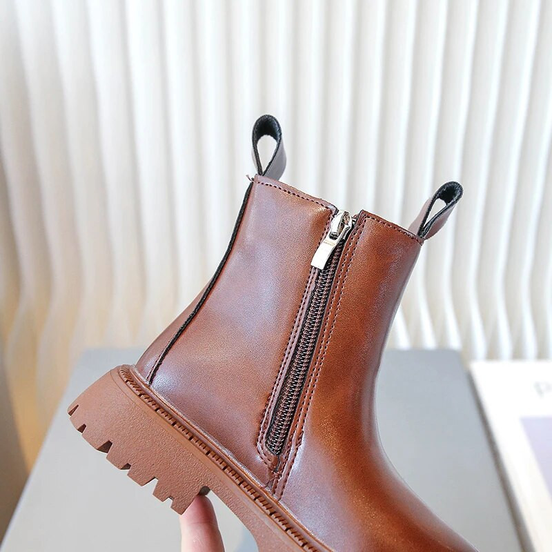 2023 Νέα χειμερινά παιδικά παπούτσια PU Δερμάτινα αδιάβροχα παλίρροια Παιδικά μποτάκια για το χιόνι Μάρκα κορίτσια αγόρια Μπότες από καουτσούκ Μόδα αθλητικά παπούτσια