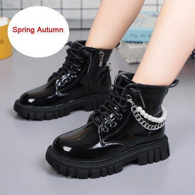 Mergaičių auliniai batai rudens žiemos mada Graži princesė perlas Neslystantis pasirodymas Vaikiški batai vaikiški mergaičių batai