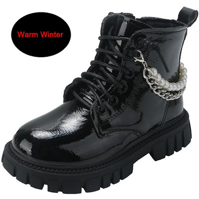 Mergaičių auliniai batai rudens žiemos mada Graži princesė perlas Neslystantis pasirodymas Vaikiški batai vaikiški mergaičių batai